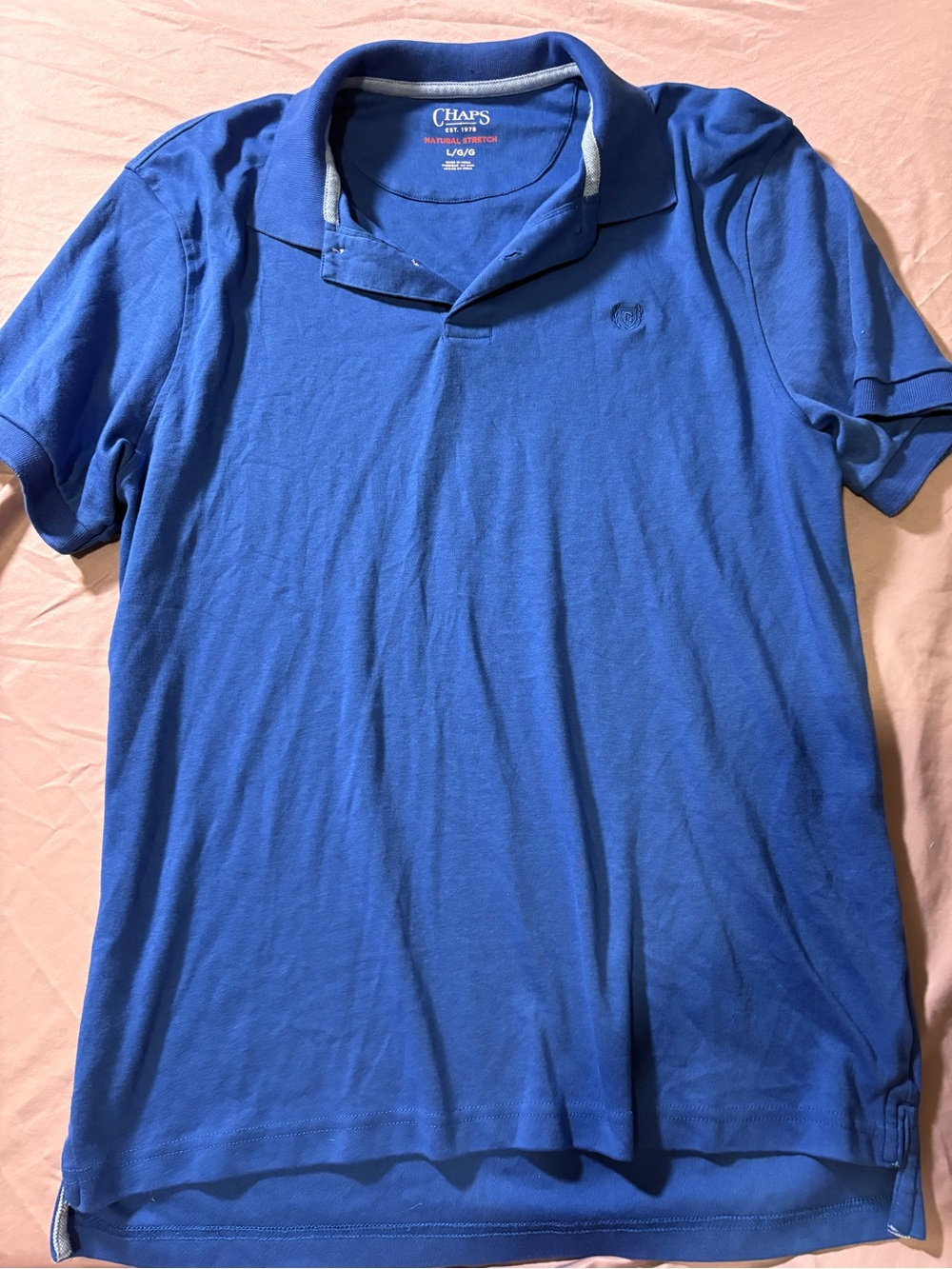 Chaps Men's Royal Blue Polo with Contrast Trim